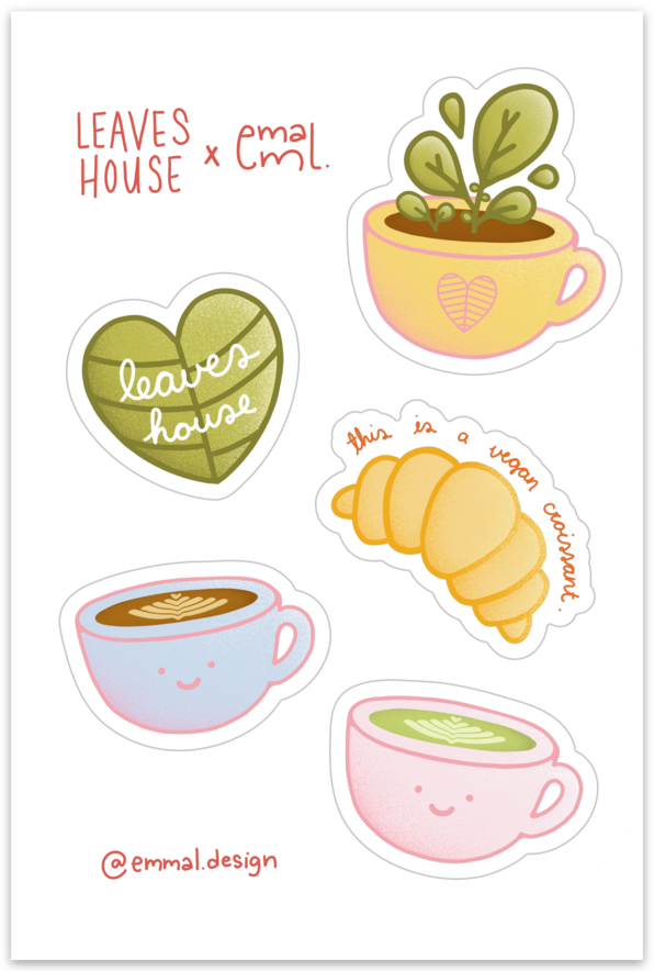 Leaves x @by.emmal Coffee Shop Sticker Sheet 4
