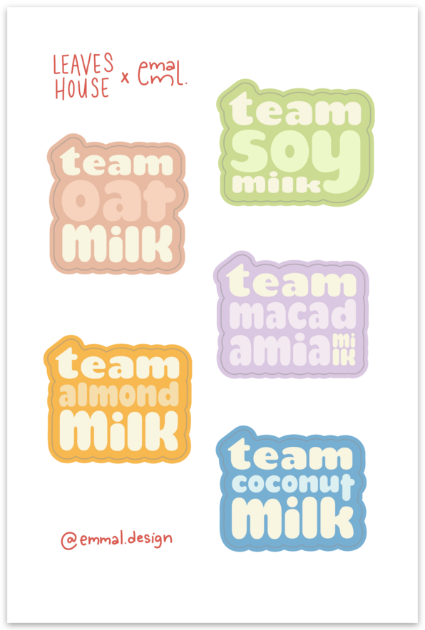 Leaves x @by.emmal Team Milk Sticker Sheet 4