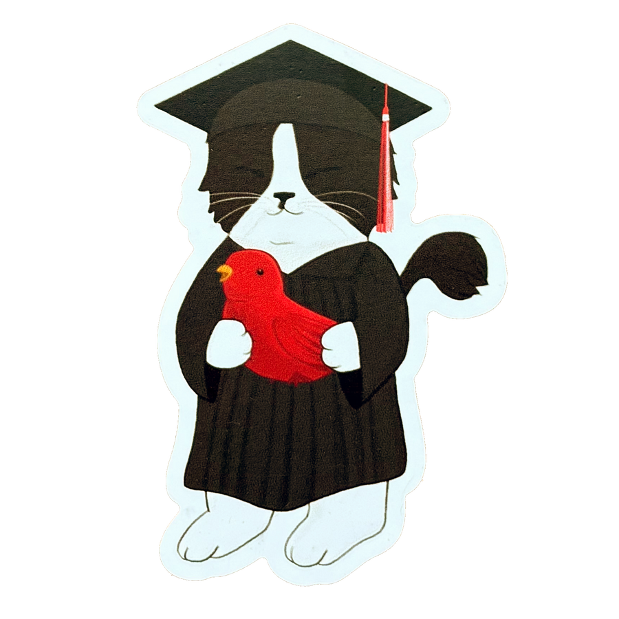 Cat Graduate Sticker 3