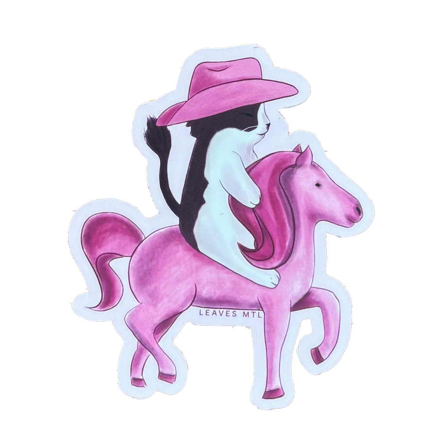 Pink Pony Cat Sticker 3