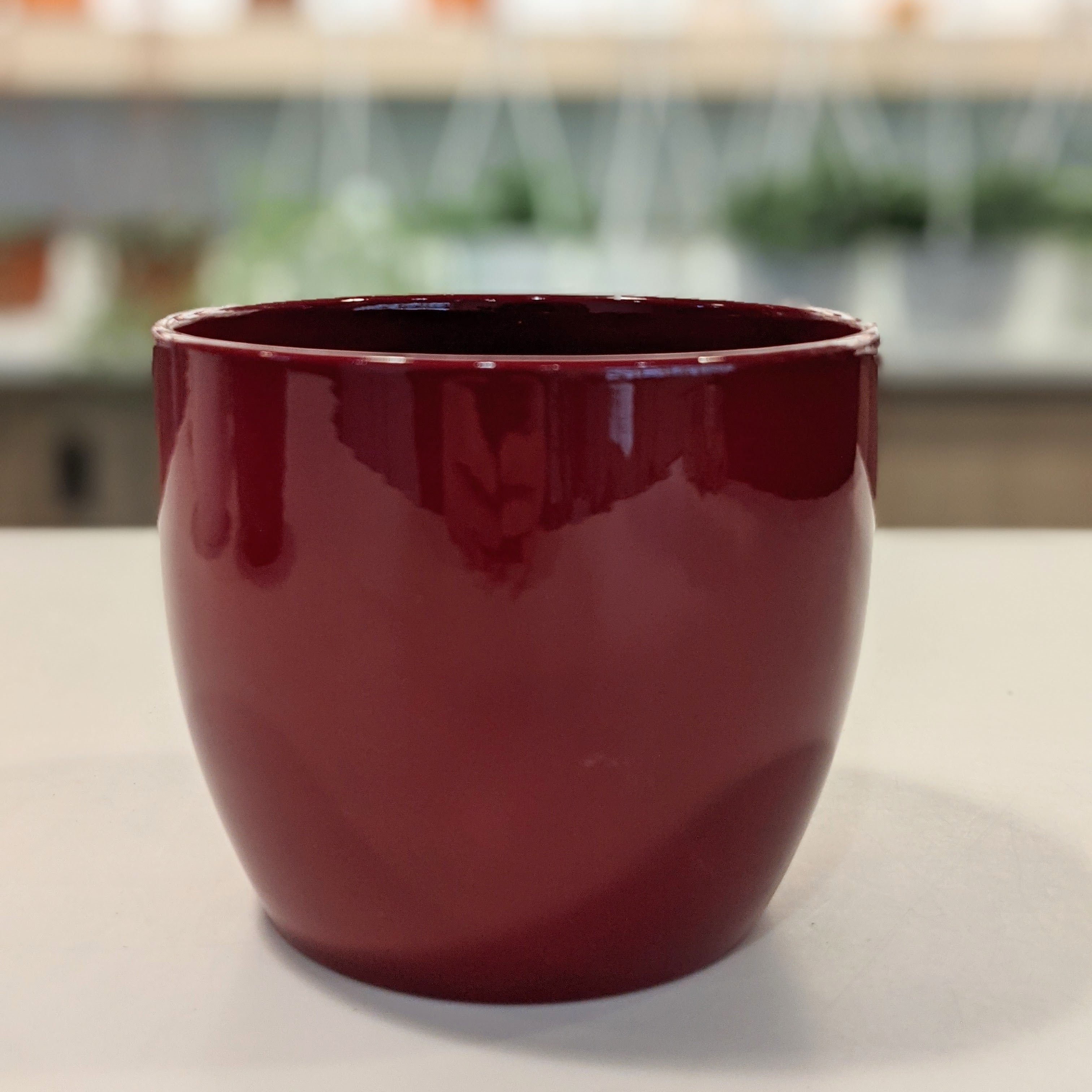 Glazed Red Decorative Pot - 12 cm – Leaves House